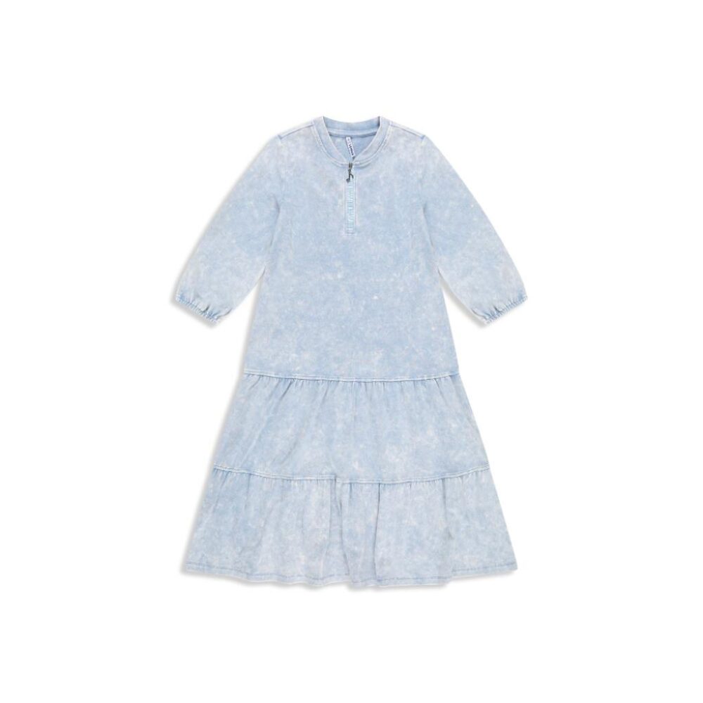 Printed Zippered Tiered Dress 332