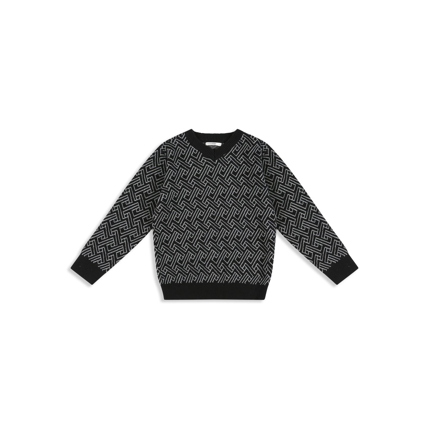 Black Jacquard Knitted Sweater black / 8