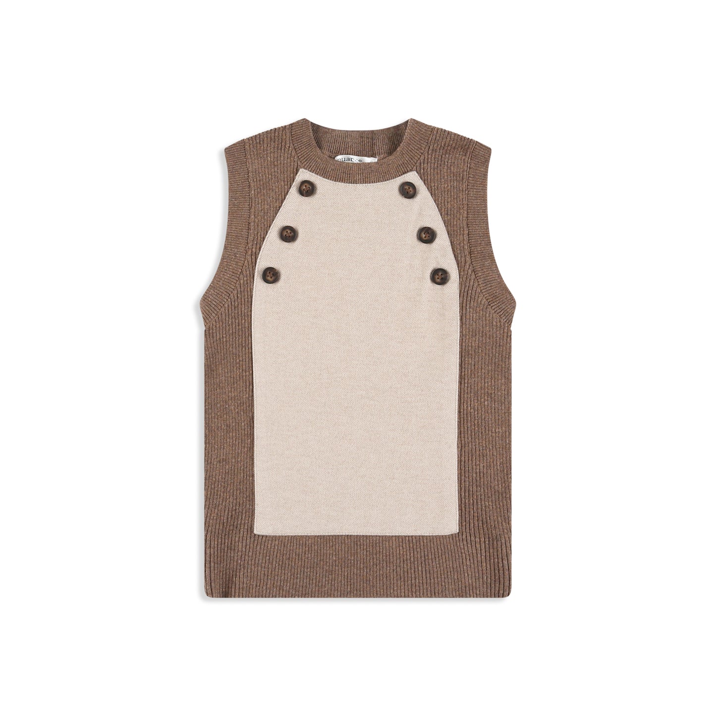 Ponte Mocha Front Vest Mocha / 6