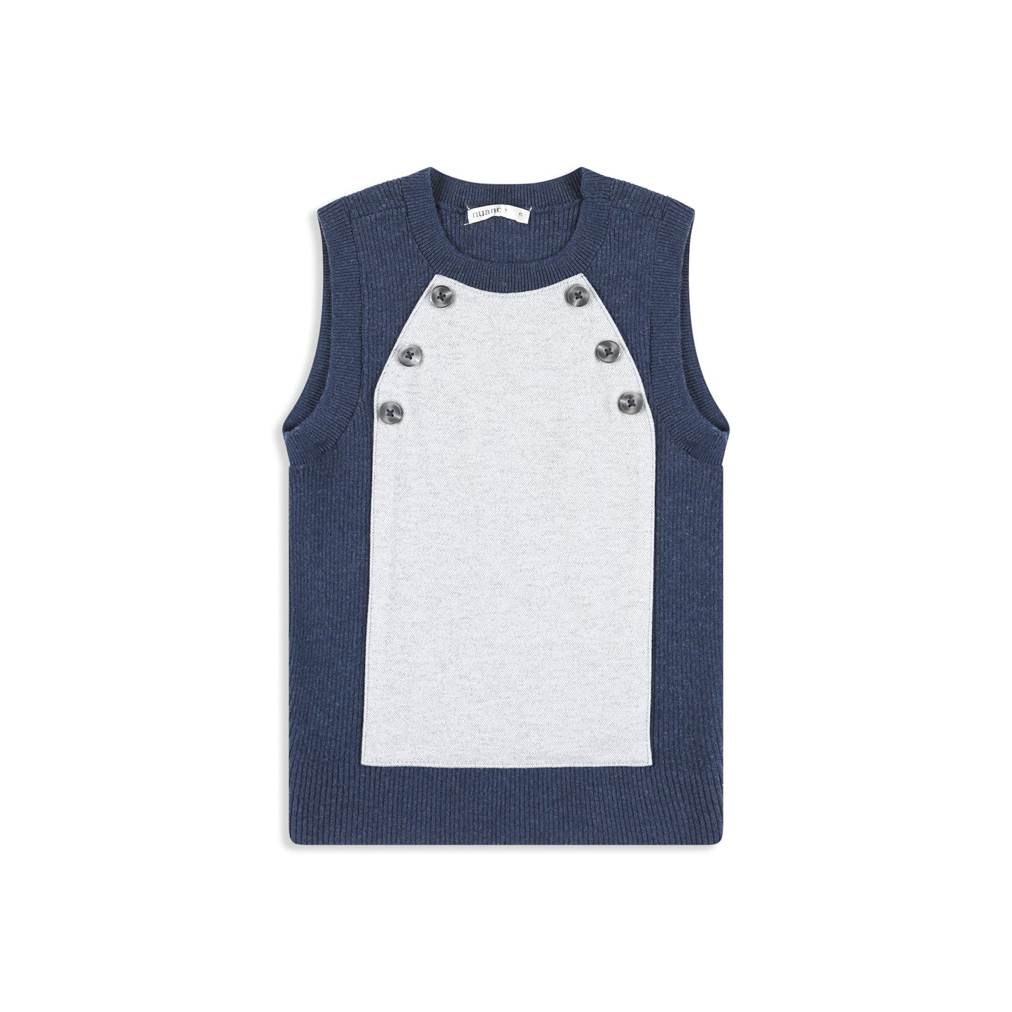 Blue Ponte front vest blue / 6