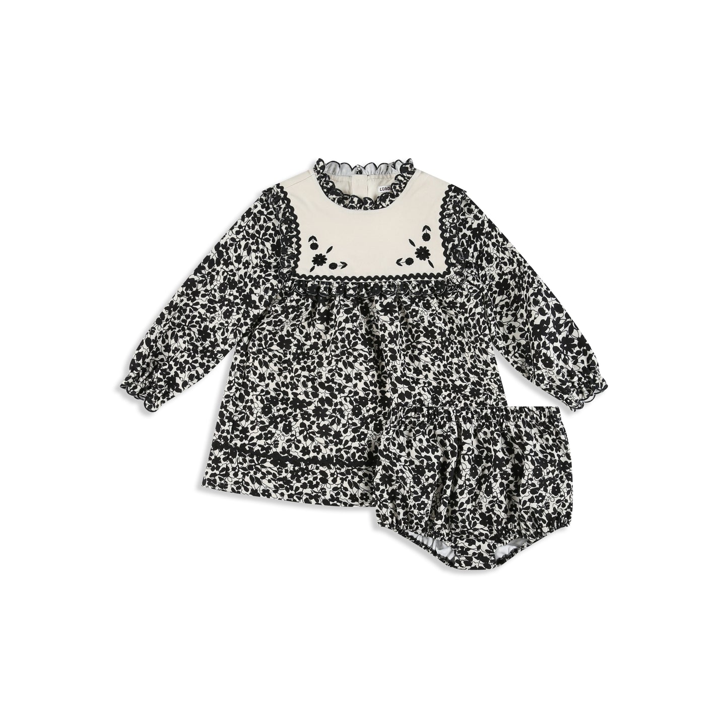 Cream printed corduroy dress 2Y / cream