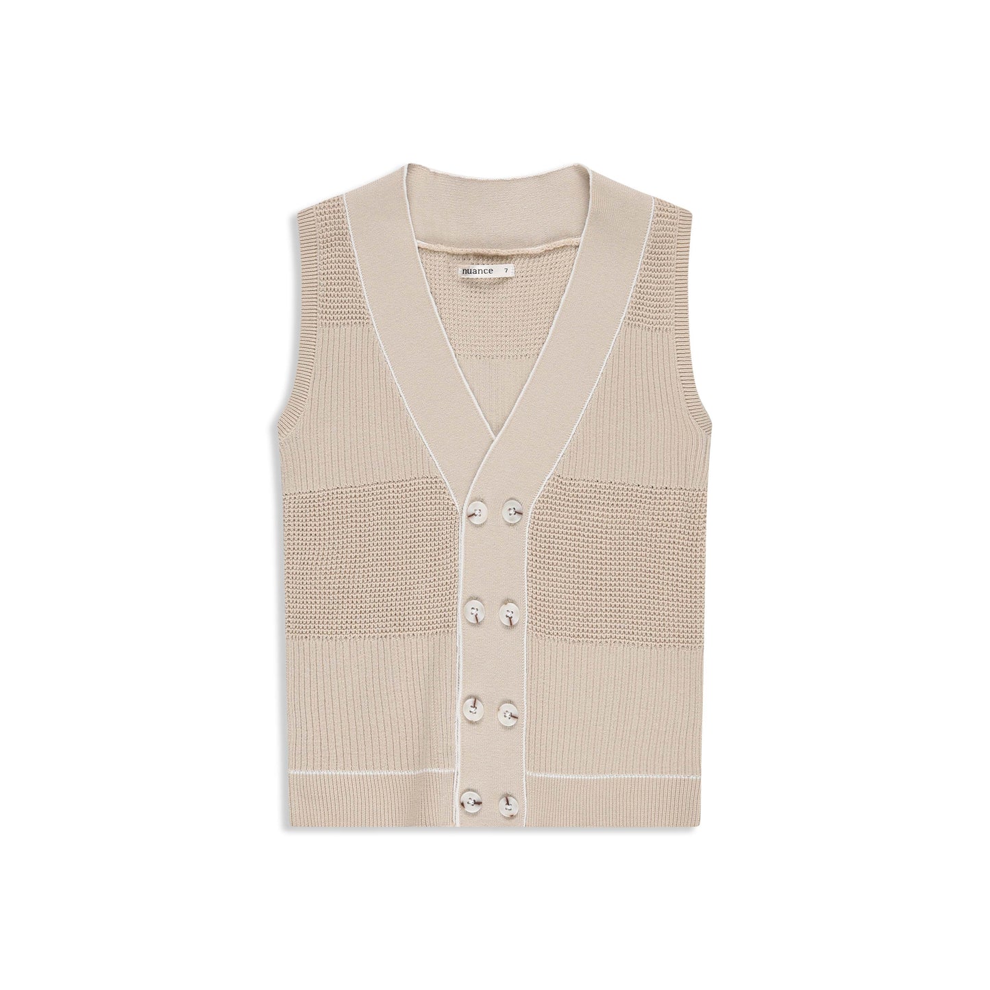 button-knitted vest 468 SAND / 7