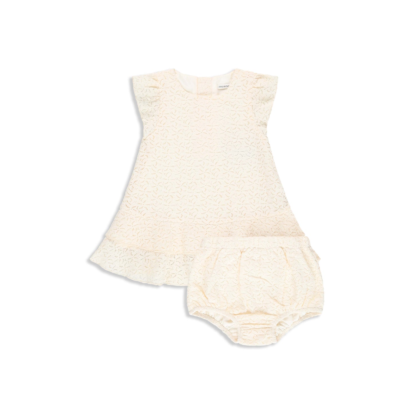Tiereded Lace Dress Set 012 CREAM / 18M-24M