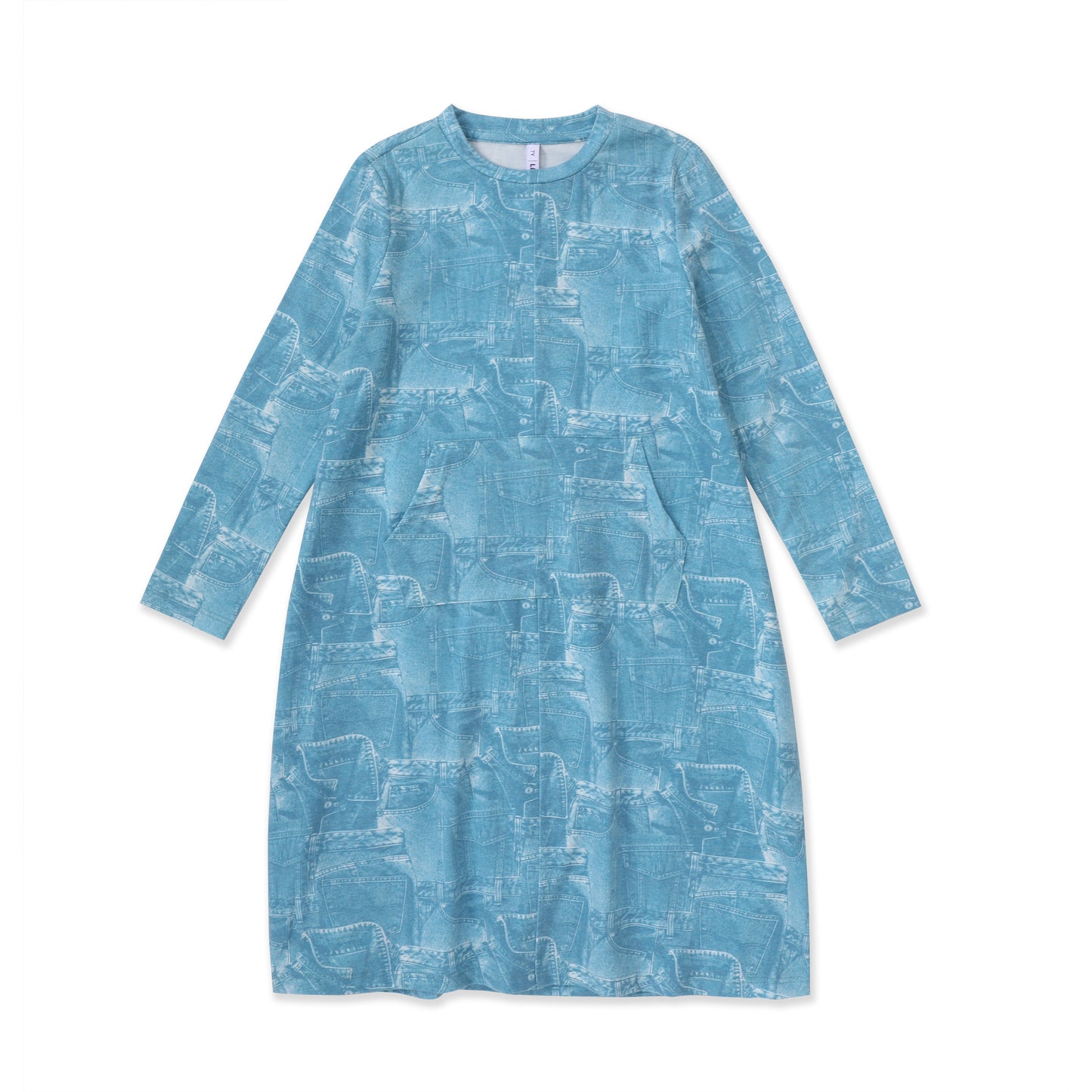 denim printed dress 202 BLUE / 7