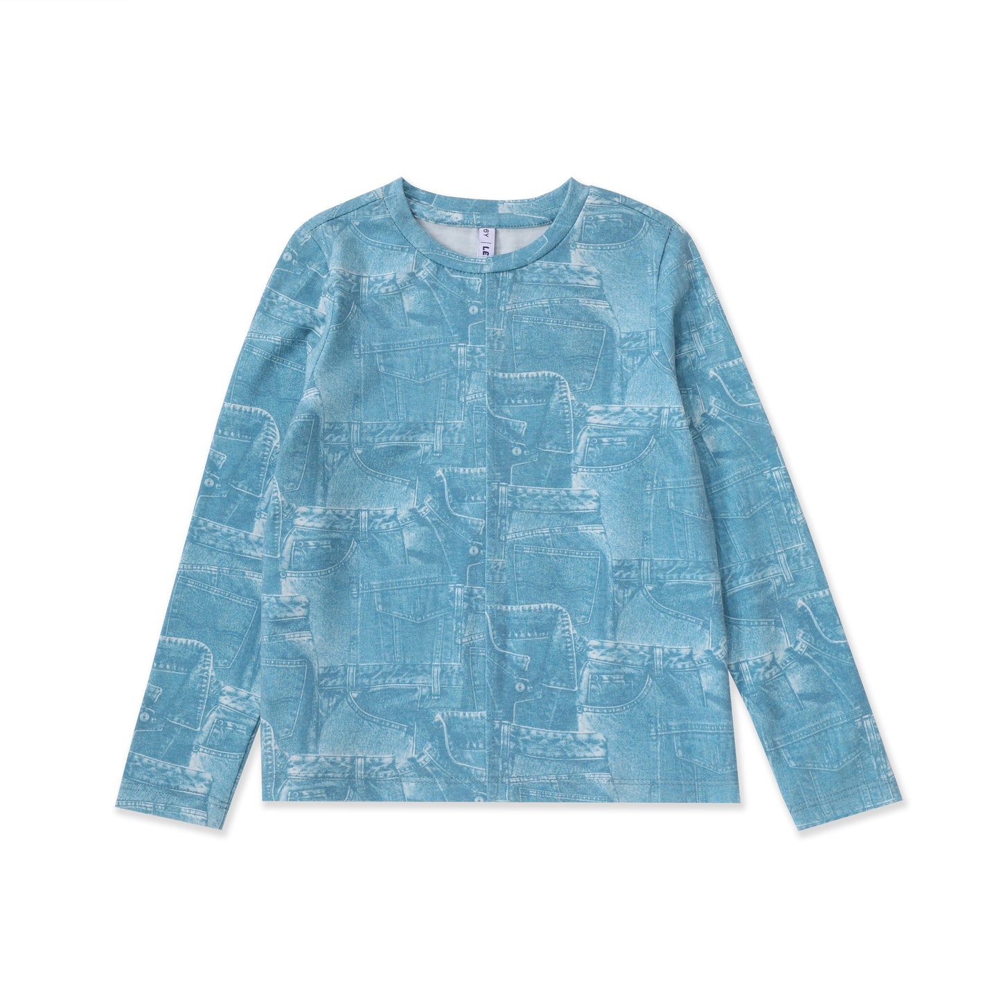 Denim printed shirt 203 BLUE / 6