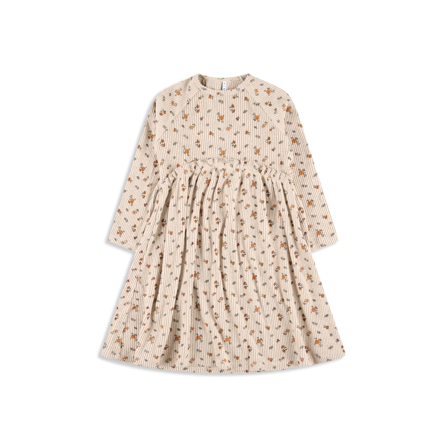 Floral Swing Dress – Long Sleeve Brushed Rib Dress 040 Beige / 12