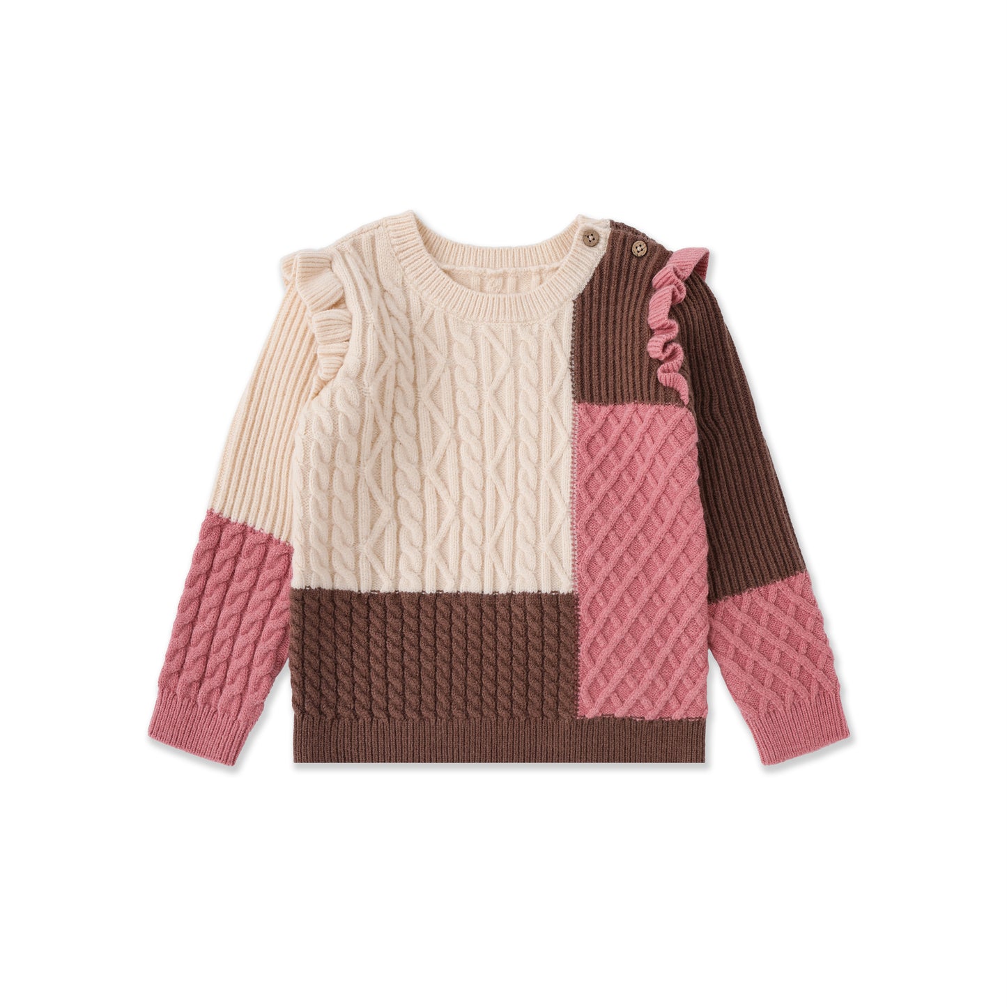 Mosaic Patchwork Sweater — Infant 068 Pink / 612