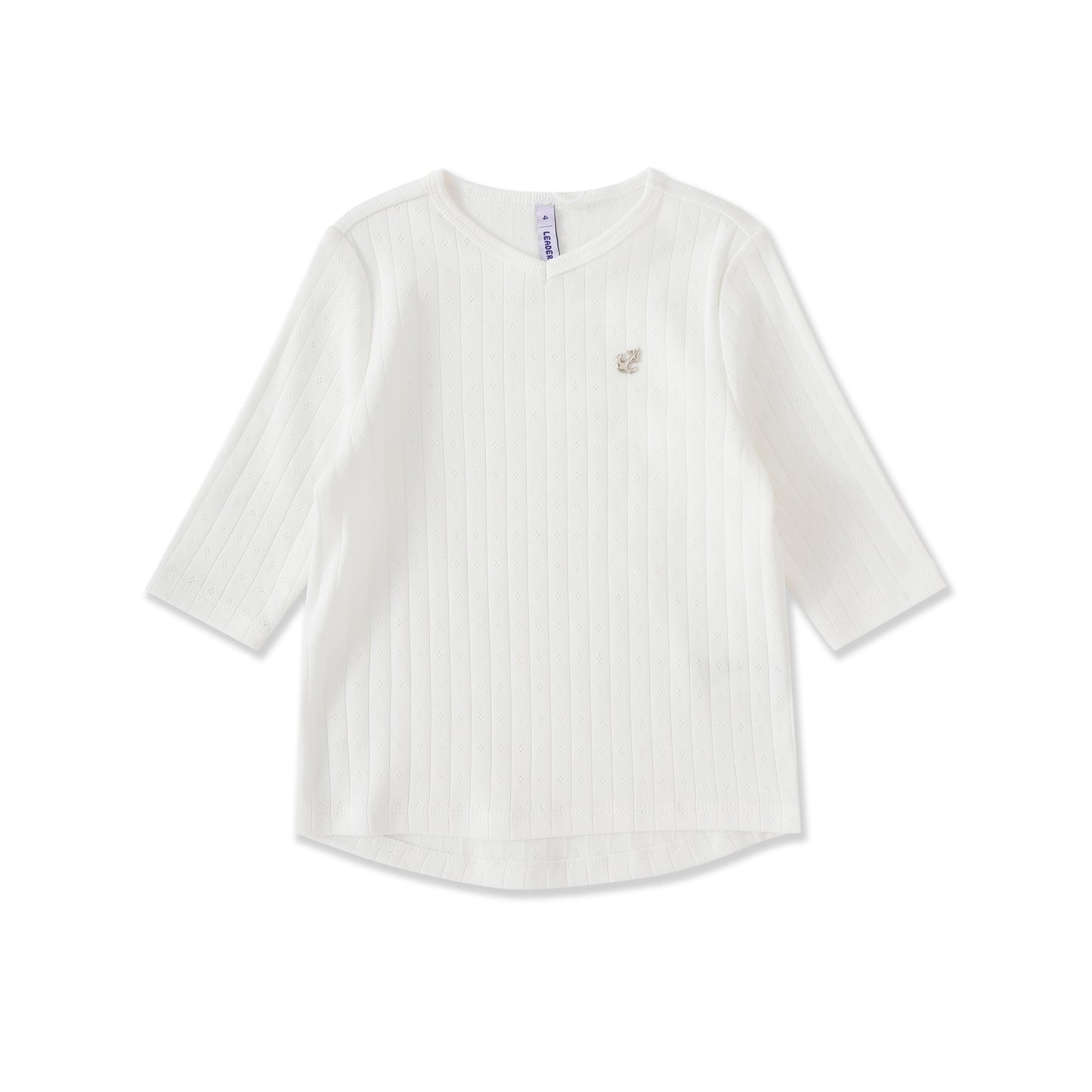 Kids Pointelle Long Sleeve Basic Top 157