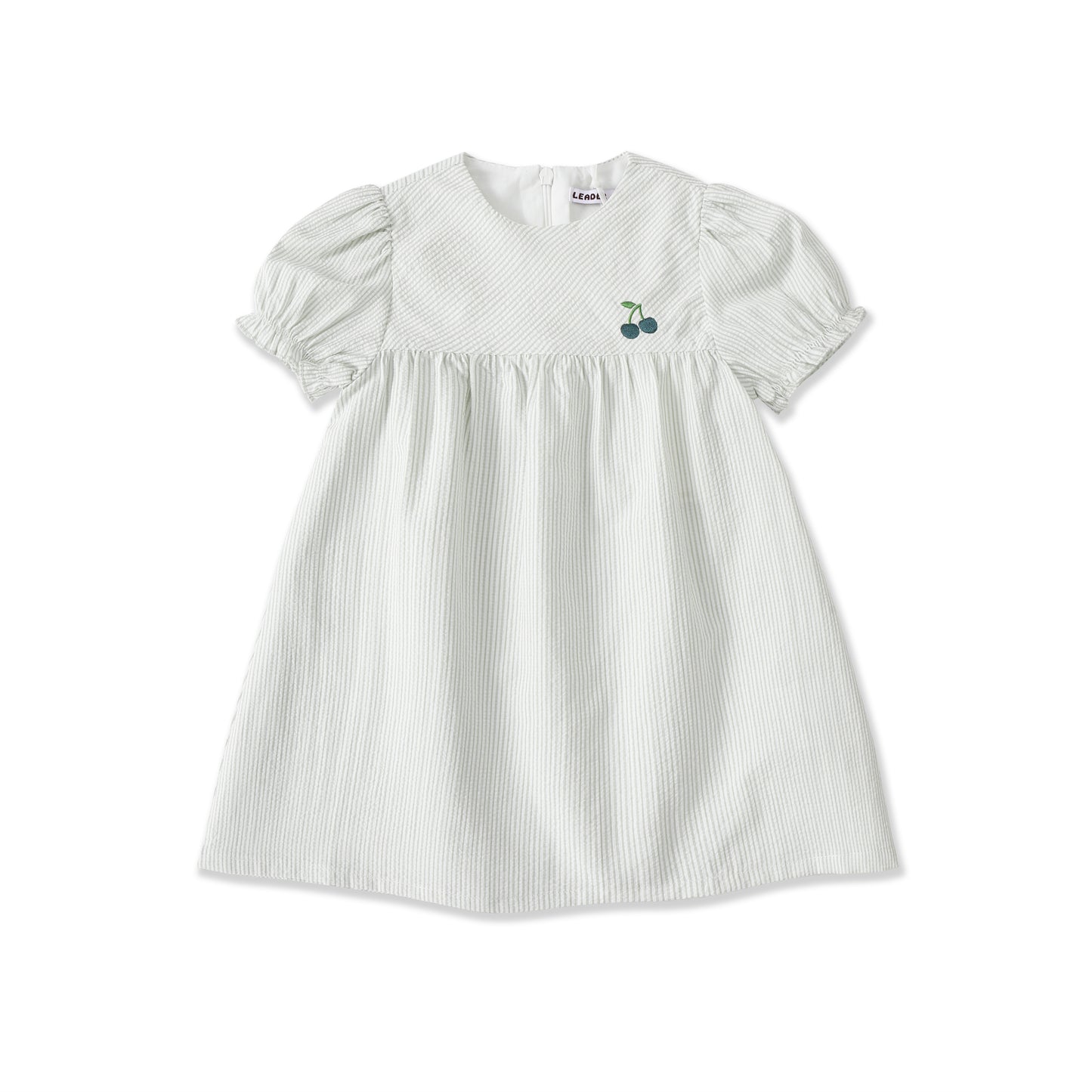 Seaside Collection Stripe Cherry Puff Sleeve Dress 105