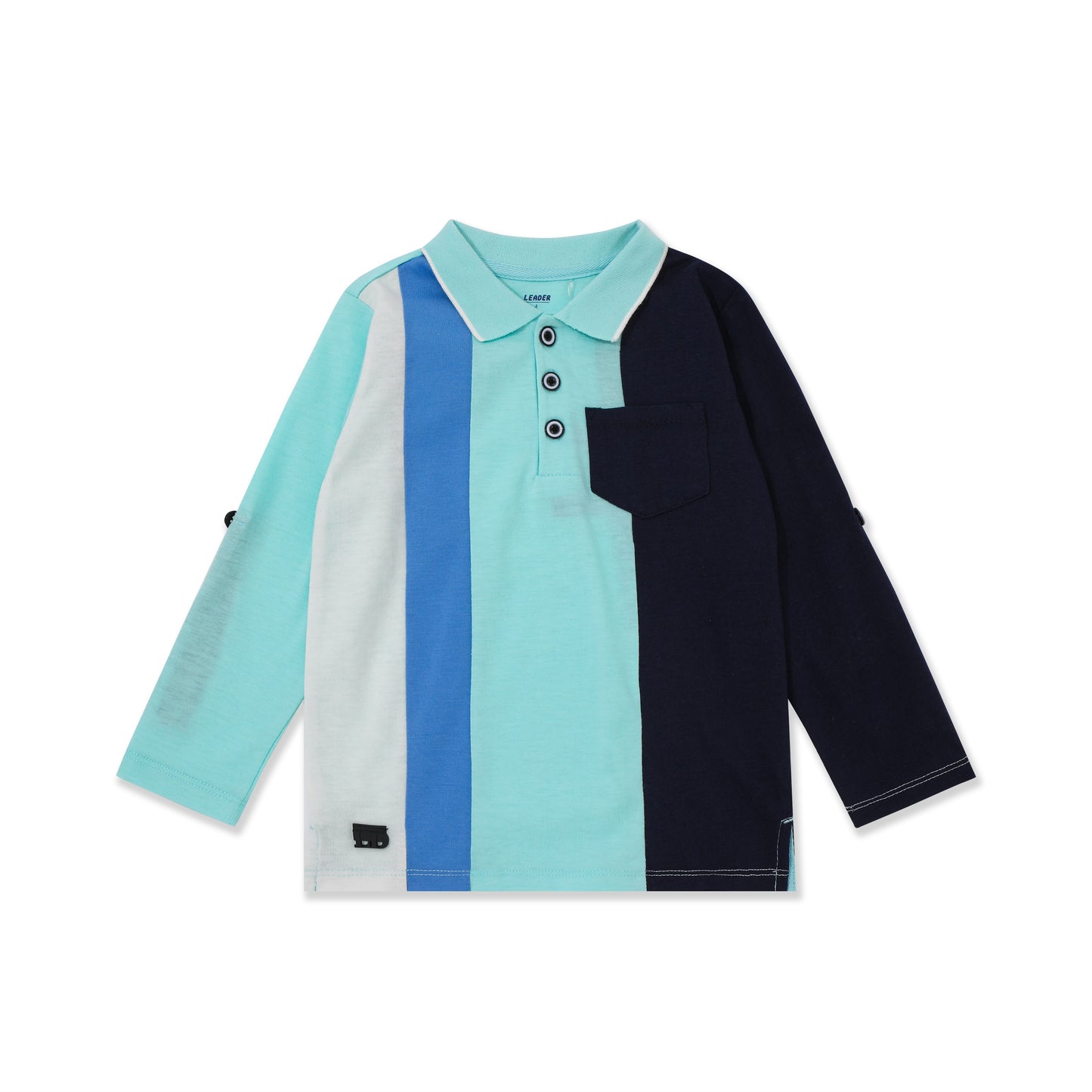 Colorblock Stripe Long Sleeve Polo 110