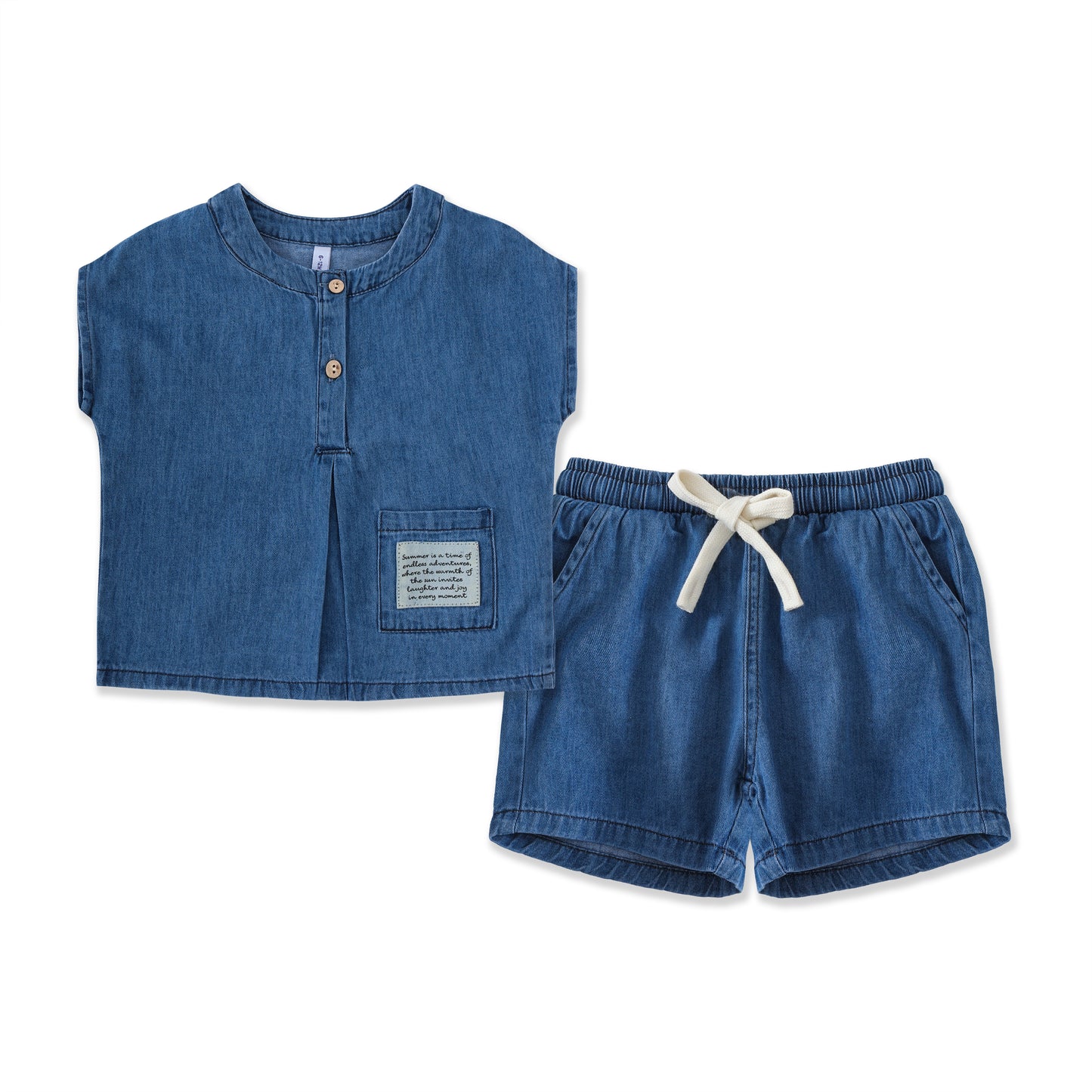 Chambray Days Stripe Shirt & Short Set 006