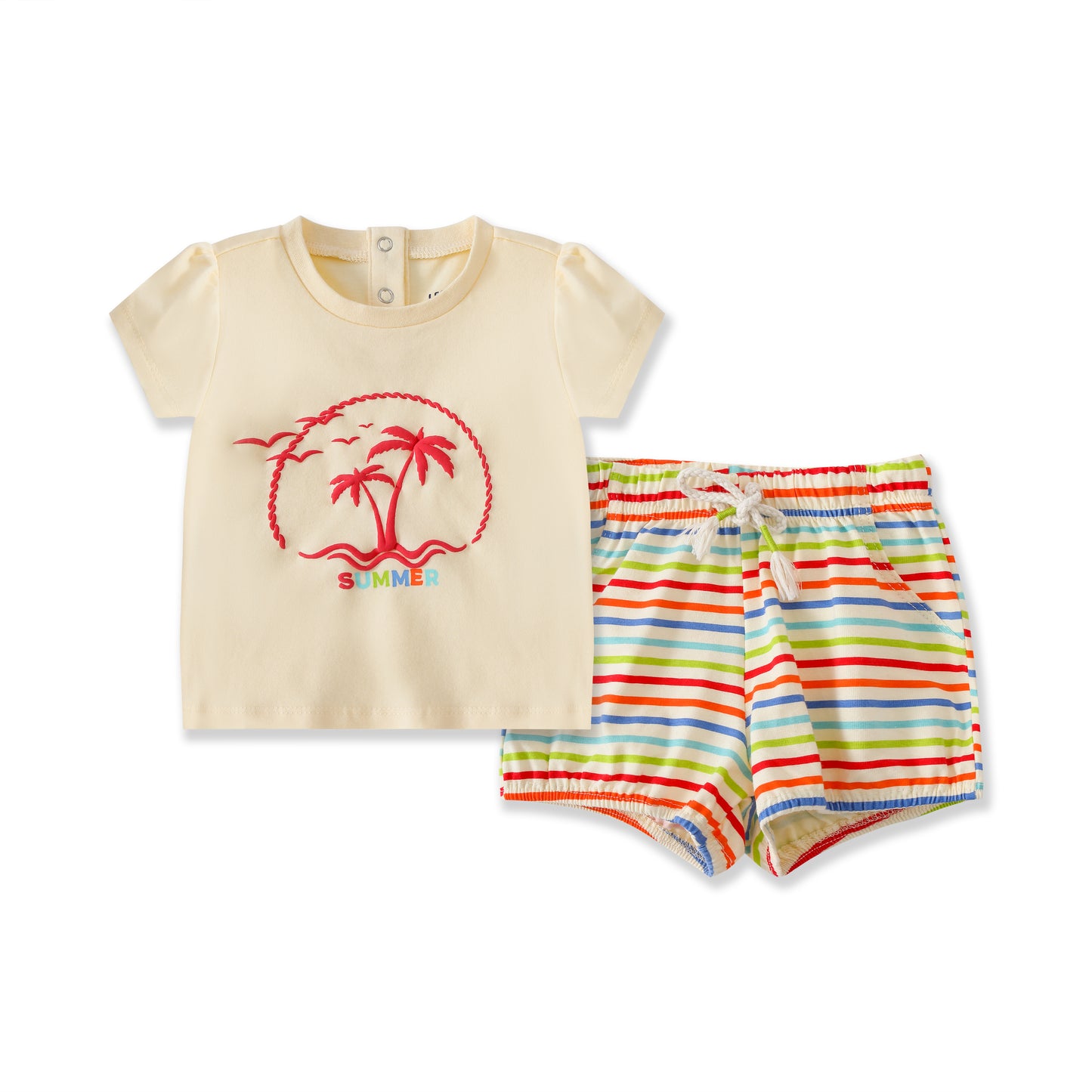 Boardwalk Stripe Palm Short Set 139
