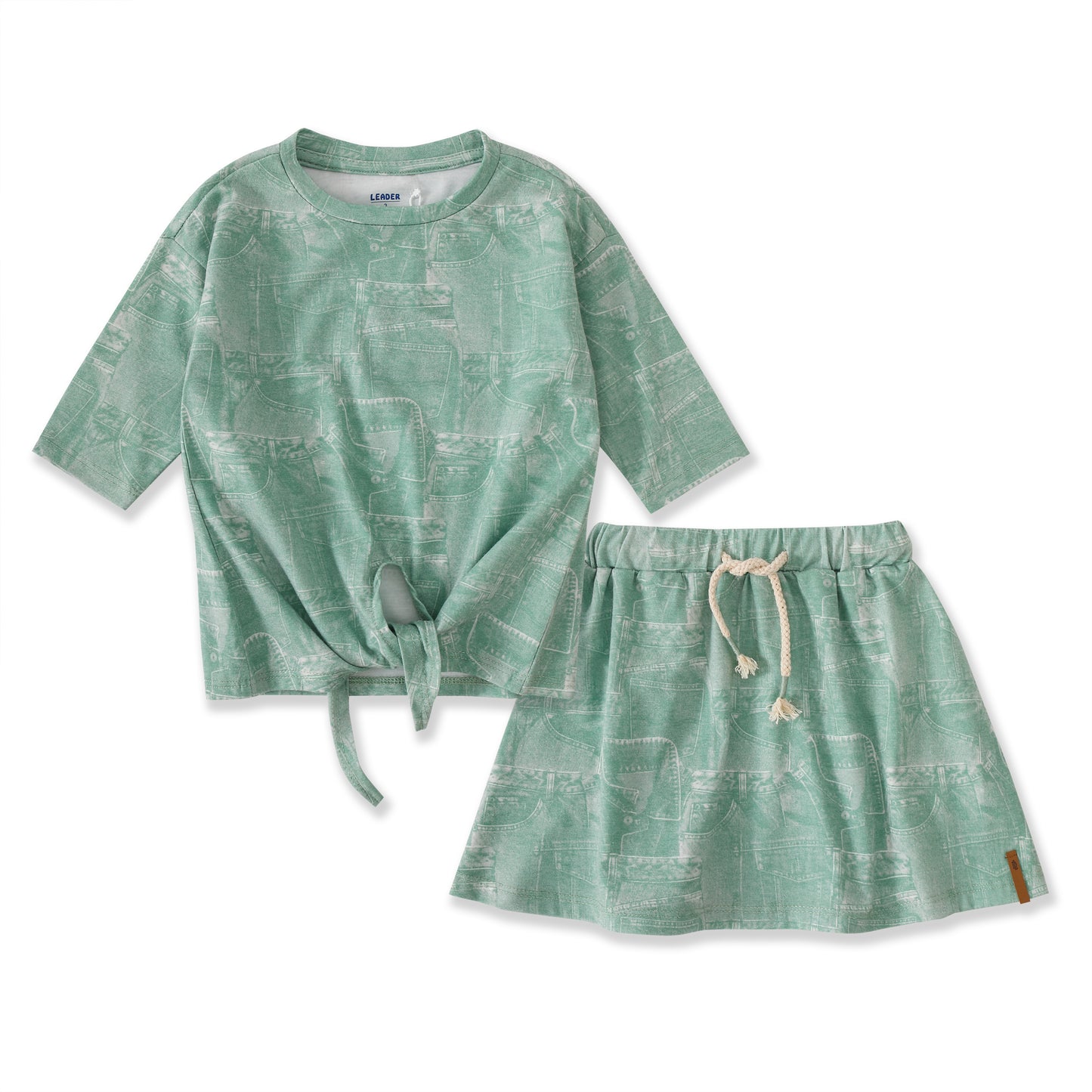 Playtime Prints Tie-Front Top & Skirt Set 144