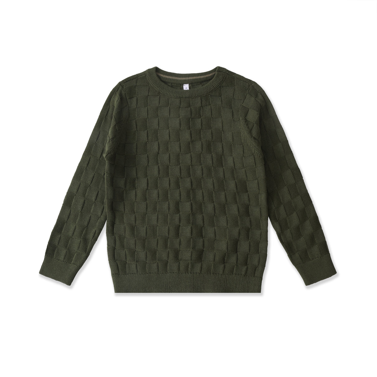 Textured Checkered Sweater 37023