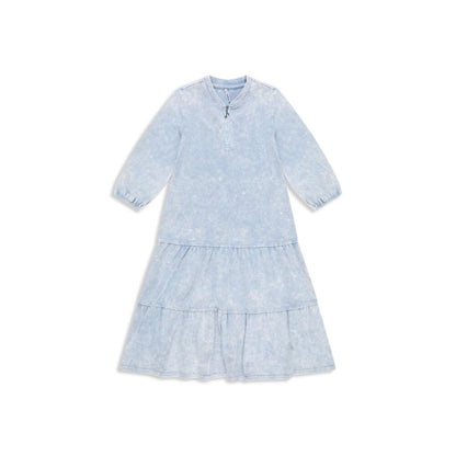 Printed Zippered Tiered  Dress 332