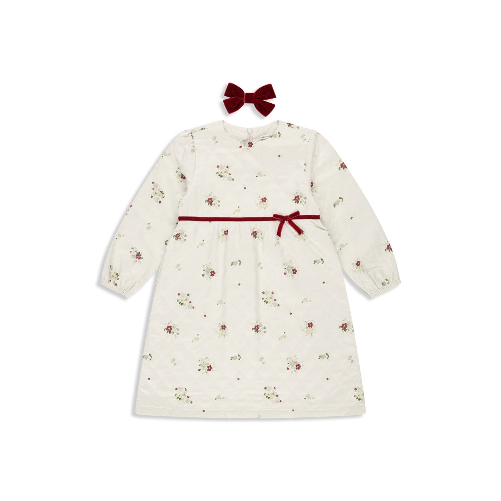 Quilted Empire Dress with Bow 058