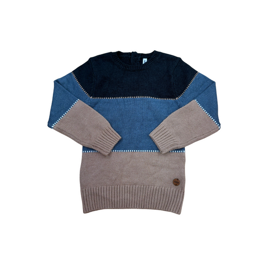 Blue wide striped lattice