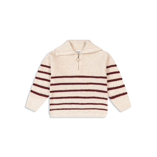 Girls' Striped Crystal Knit 8 / maroon