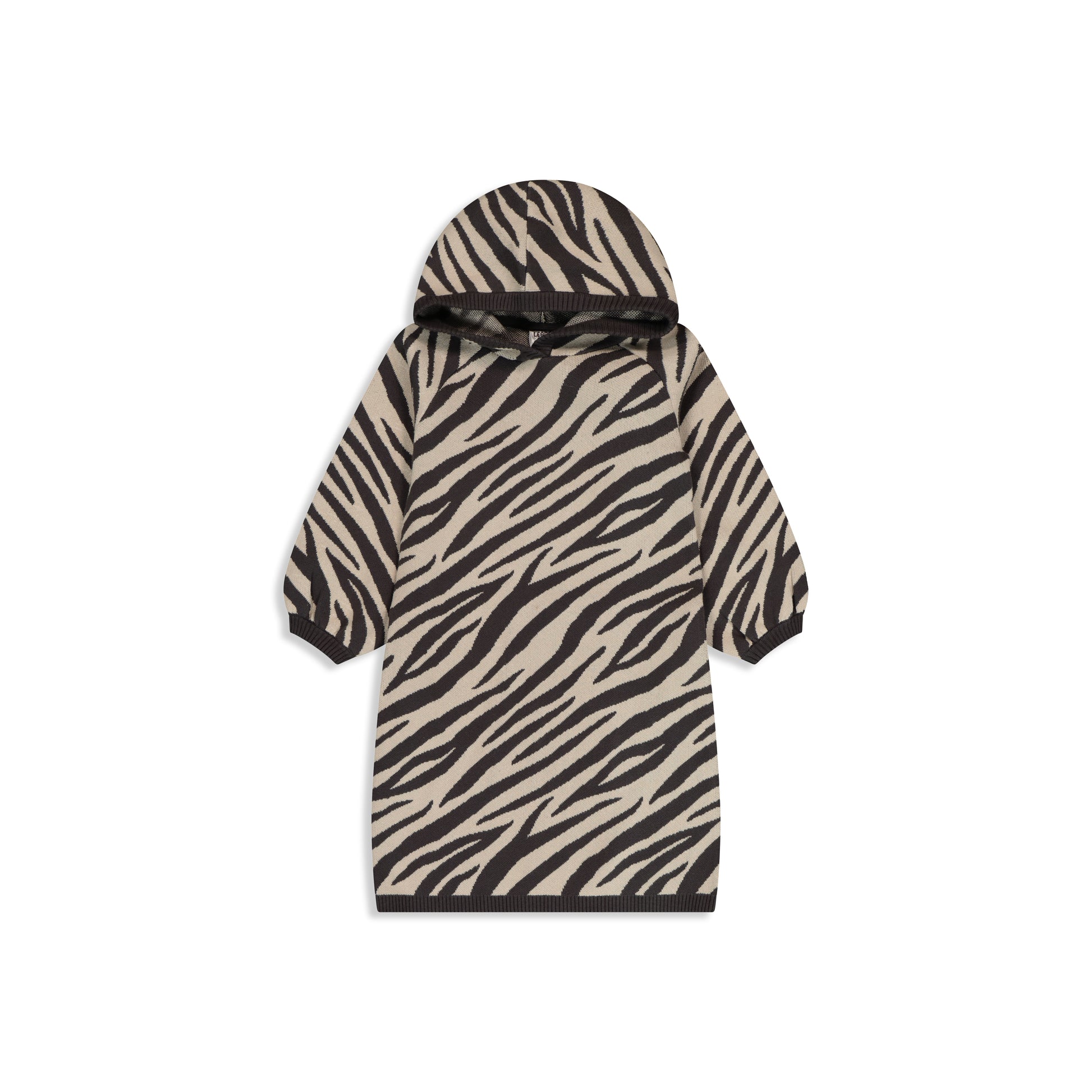 Jacquard Hoodie Dress L/M sand / 6