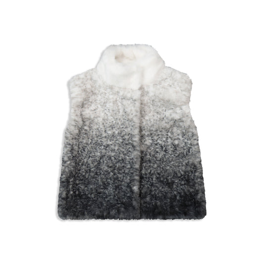 Girls Fur Vest Black