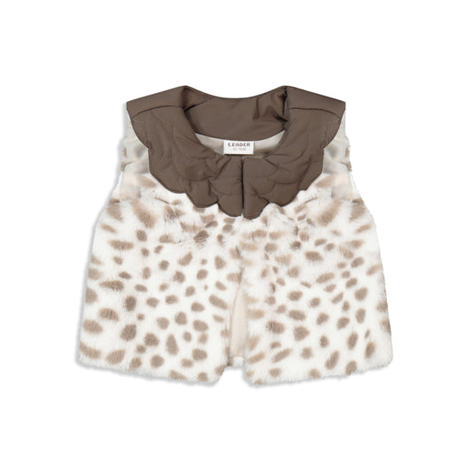 Fur vest and baby quilt tiger striped / 121