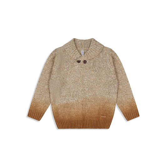 Boys' Knit Deep Dye 6 / Melange Brown