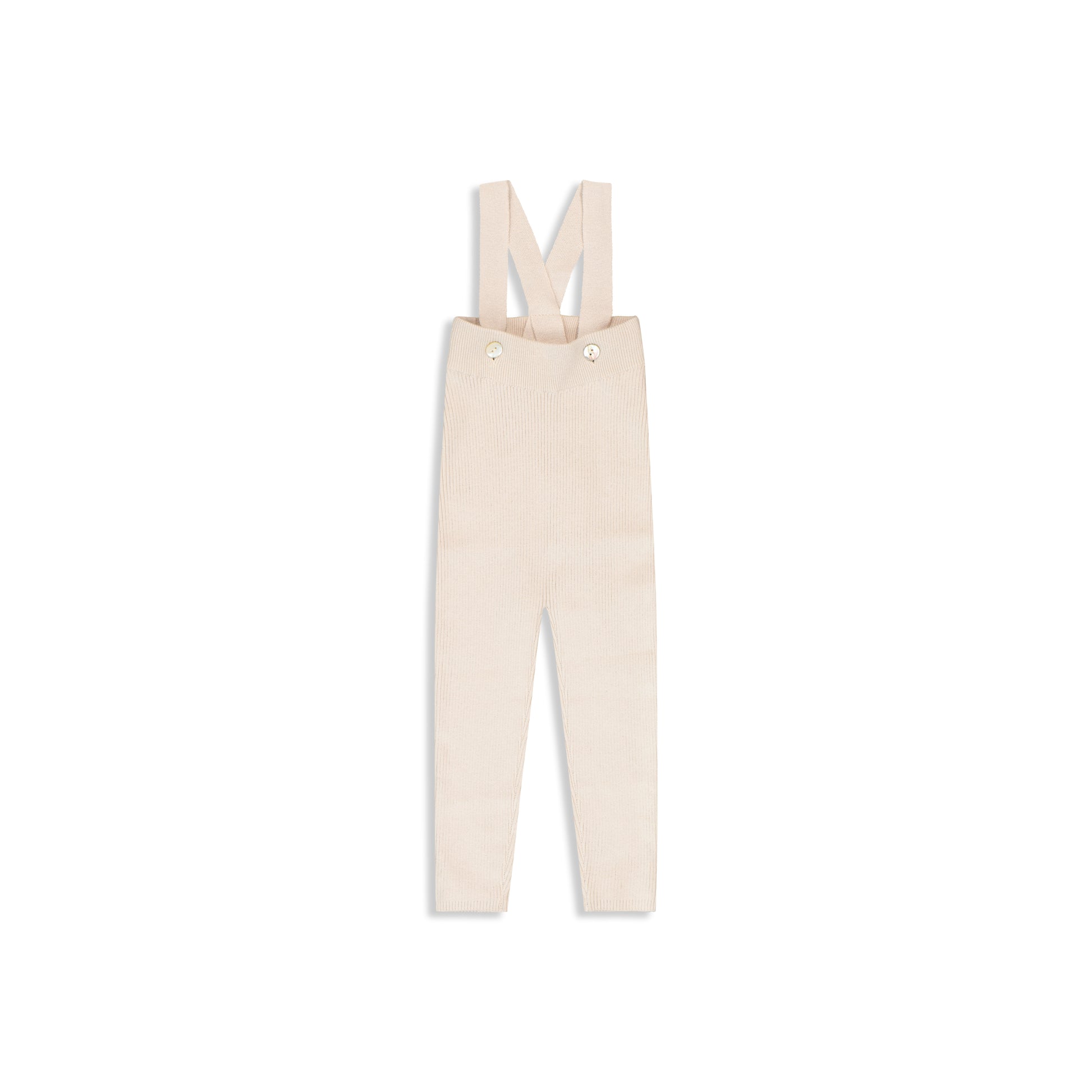 Knitted pants with straps cream / 2Y