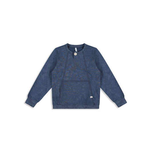 Blue wash girls shirt blue / 8