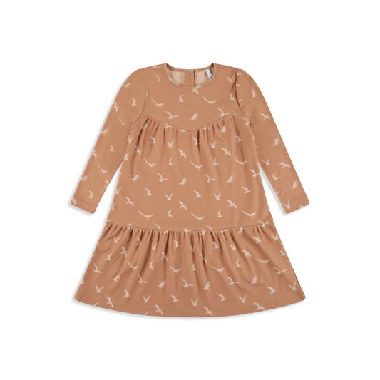 AO Printed Dress Brushed Fabric camel / 6