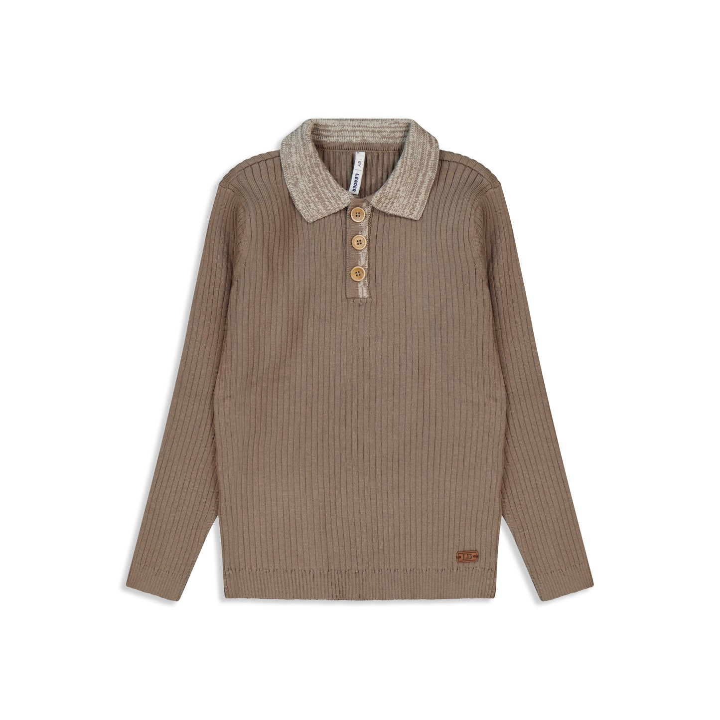 Ribbed knit with collar Mocha / 8
