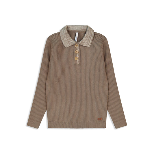 Ribbed knit with collar Mocha / 8