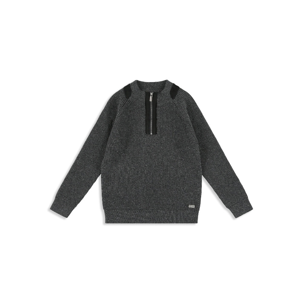 Half-zipper lattice integrated with sweat Charcoal grey / 8