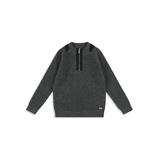 Half-zipper lattice integrated with sweat Charcoal grey / 8