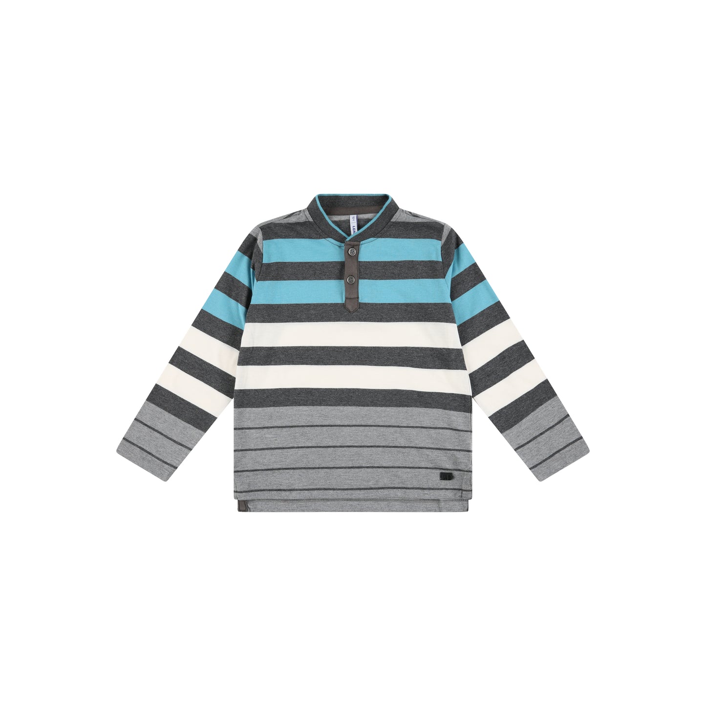 Striped shirt with jeans turquoise / 10
