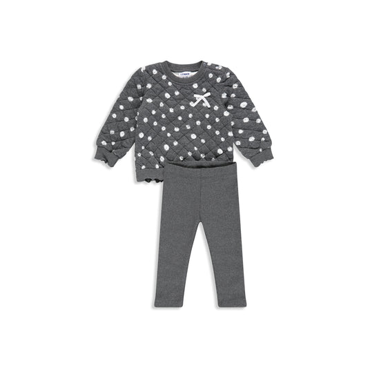 Quilt suit with ribbed tights 612 / Charcoal