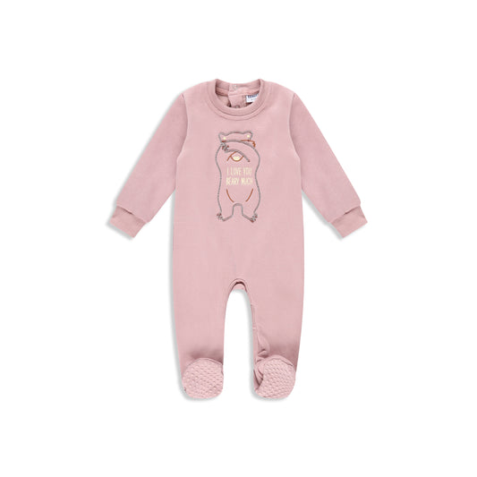 Jumpsuits with teddy bear embroidery 612 / pink