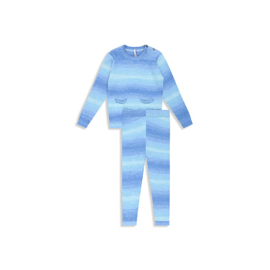 Knitted rib suit 3Y / blue