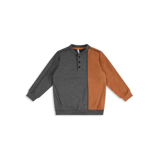 Sweatshirt with sleep and cuts 8 / Charcoal / navy