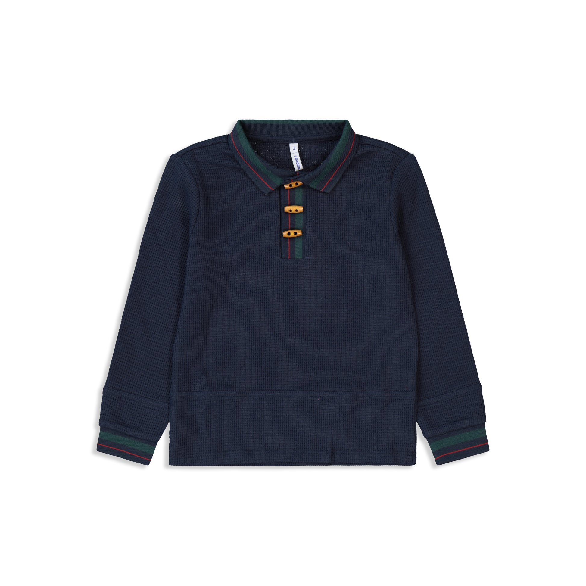 Waffle polo shirt Navy / 8