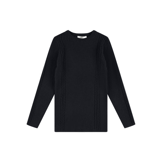 Ribbed knit blue / 2Y