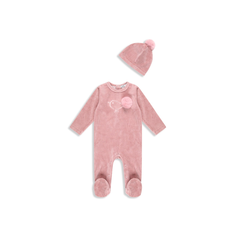 Bird Art Jumpsuit 6-9 / pink