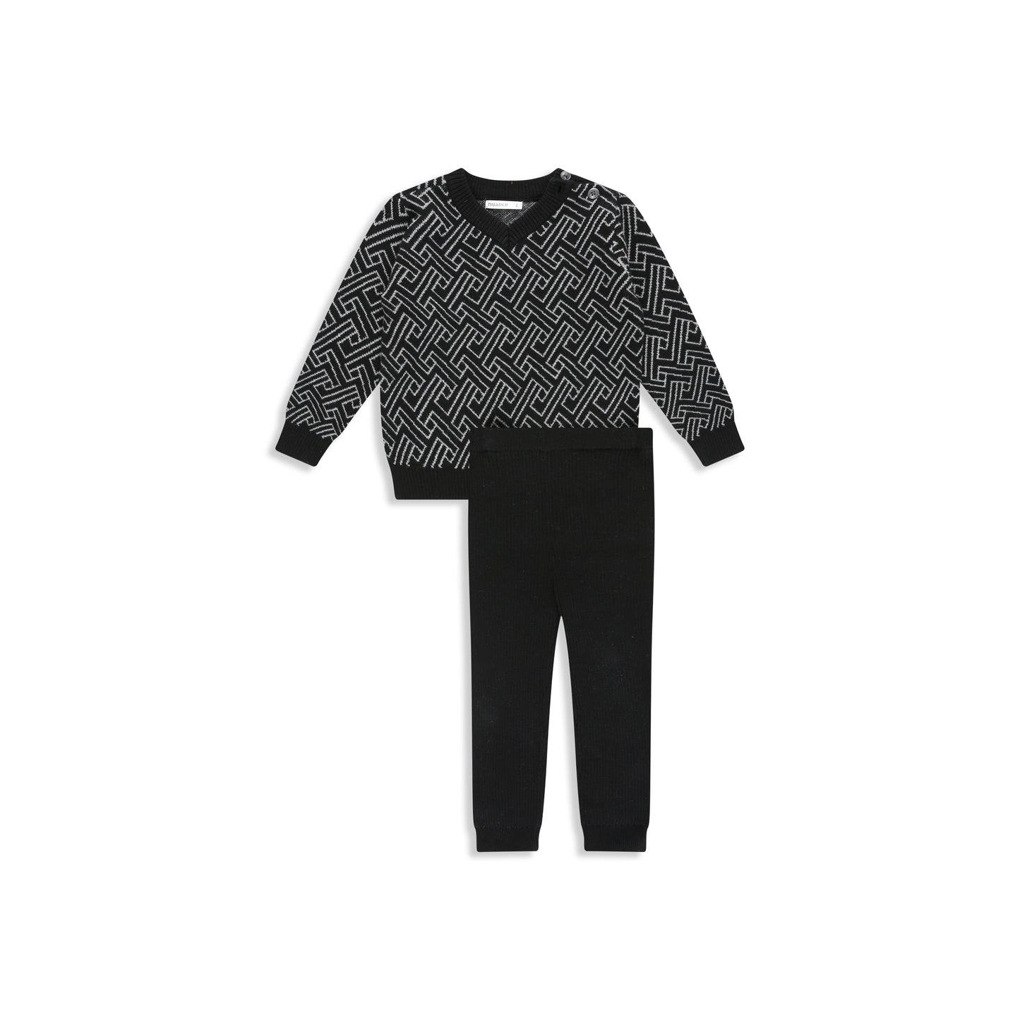 Jacquard knitted set black / 2Y