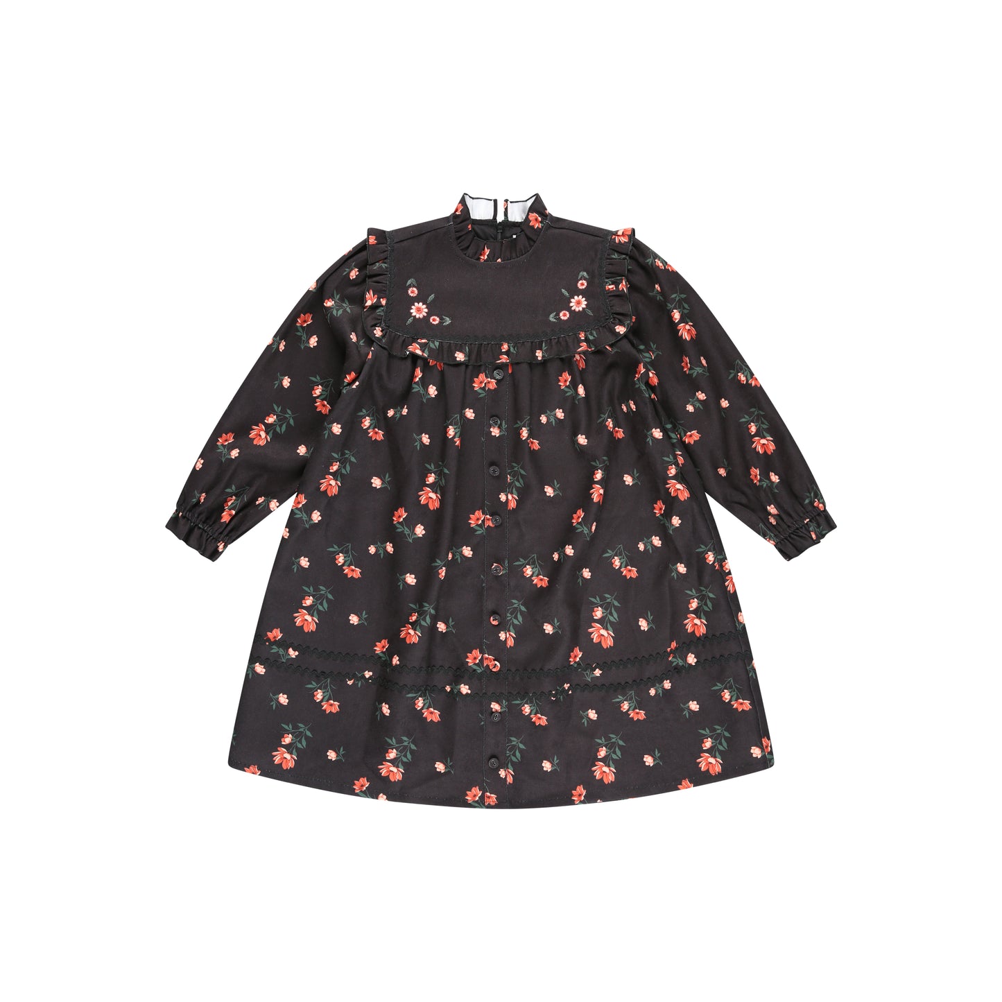 Black printed corduroy dress 6 / black