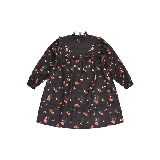 Black printed corduroy dress 6 / black