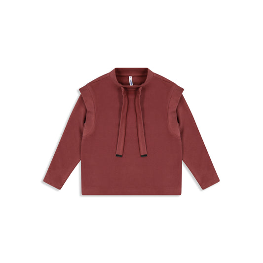 Brushed shirt S/A 34 wine / 6