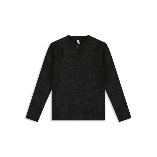Washed shirt with button-down black / 8