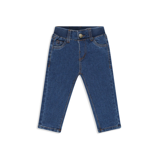 Ribbed jean pants Dark blue Denim / 121