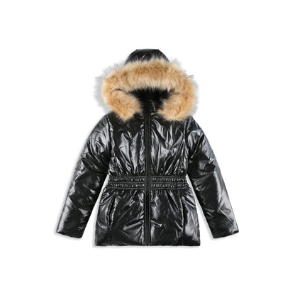 Glossy waisted coat Beige / 14