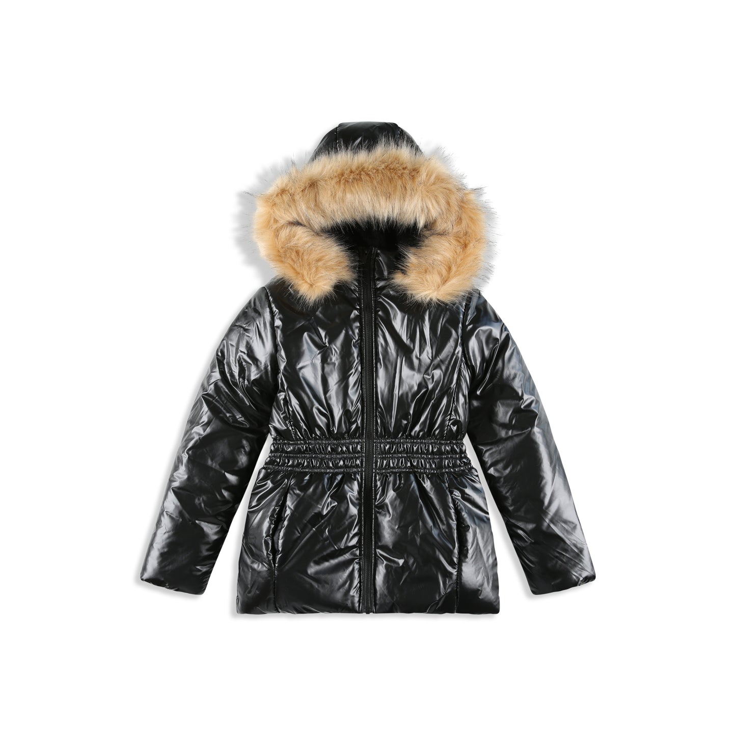Glossy waisted coat