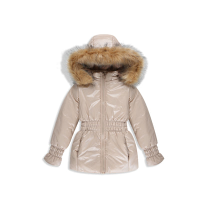 Glossy waisted coat